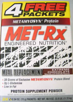 MET-RX PACKS CHOCOLATE 20/2.5OZ PACKS from MET-RX USA,INC